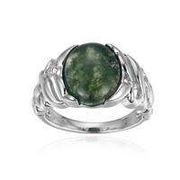 Bague en argent et Agate mousse