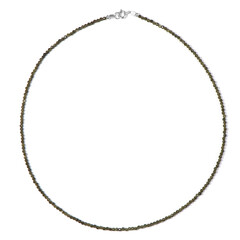 Collier en argent et Obsidienne dorée