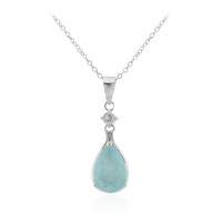 Collier en argent et Quartz bleu pastel