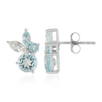 Boucles d'oreilles en argent et Topaze bleu ciel