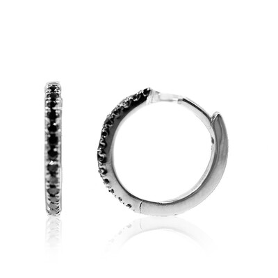 Boucles d'oreilles en argent et Diamant noir