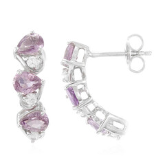 Boucles d'oreilles en argent et Saphir du Mozambique