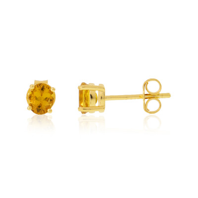 Boucles d'oreilles en argent et Scapolite cognac
