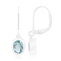 Boucles d'oreilles en argent et Topaze bleu ciel