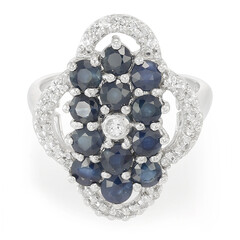Bague en argent et Saphir bleu