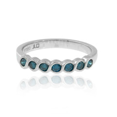 Bague en platine et Diamant SI2 bleu