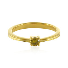 Bague en argent et Diamant jaune I4