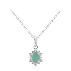 Collier en argent et Emeraude du Brésil