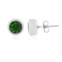 Boucles d'oreilles en argent et Diopside de Russie