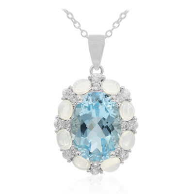 Collier en argent et Topaze bleu ciel