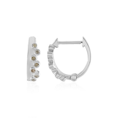 Boucles d'oreilles en argent et Diamant champagne SI2