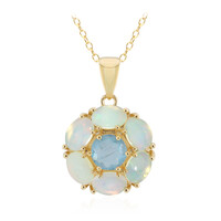 Collier en argent et Quartz bleu pastel