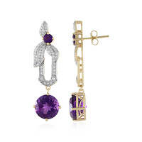 Boucles d'oreilles en or et Améthyste de Zambie (SUHANA)