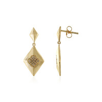 Boucles d'oreilles en argent et Diamant chocolat I3