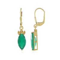 Boucles d'oreilles en argent et Onyx vert