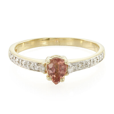 Bague en or et Saphir Padparadscha non chauffé