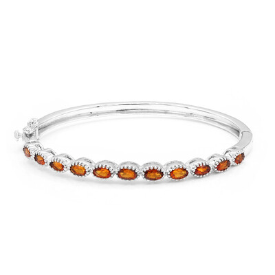 Bracelet en argent et Citrine mandarine