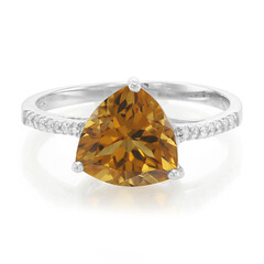 Bague en argent et Quartz cognac