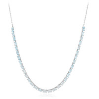 Collier en argent et Topaze bleu ciel