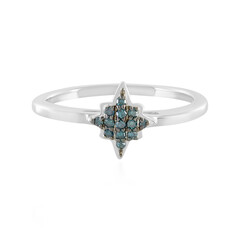 Bague en argent et Diamant SI1 bleu