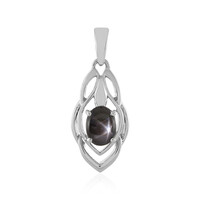 Pendentif en argent et Saphir étoilé noir