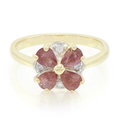 Bague en or et Saphir Padparadscha non chauffé