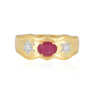 Bague en argent et Rubis de Madagascar