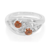 Bague en argent et Saphir orange