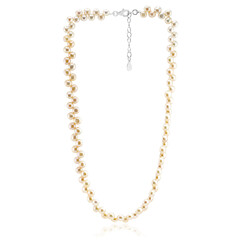 Collier en argent et Perle de culture d'eau douce de couleur pêche (TPC)