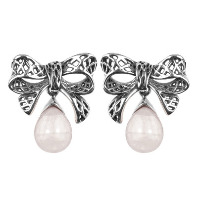 Boucles d'oreilles en argent et Quartz rose (dagen)