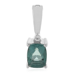Pendentif en argent et Fluorite bleu pétrole de Belgique