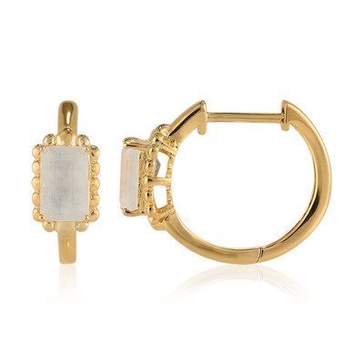 Boucles d'oreilles en argent et Pierre de Lune arc-en-ciel