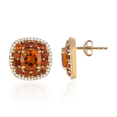 Boucles d'oreilles en argent et Citrine Madère