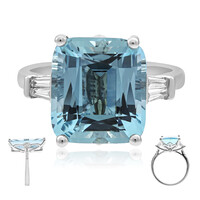 Bague en or et Aigue-Marine du Brésil AAA (AMAYANI)