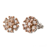 Boucles d'oreilles en argent et Diamant champagne