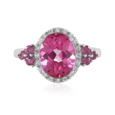 Bague en argent et Topaze rose