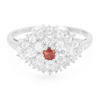 Bague en argent et Rubis rouge du soir
