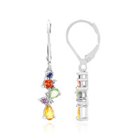 Boucles d'oreilles en argent et Saphir jaune
