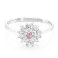 Bague en argent et Saphir rose de Ceylan