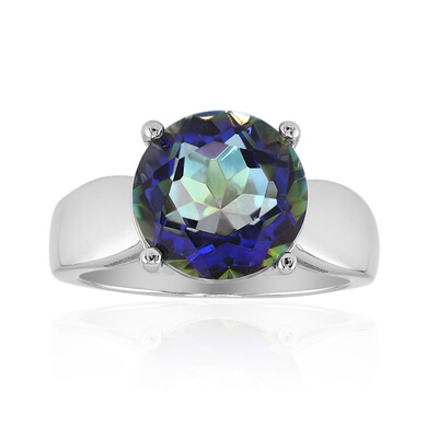 Bague en argent et Quartz mystique bleu
