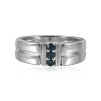 Bague en argent et Diamant bleu ciel I1