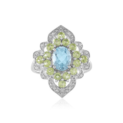 Bague en argent et Topaze bleu ciel