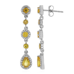 Boucles d'oreilles en or et Saphir jaune