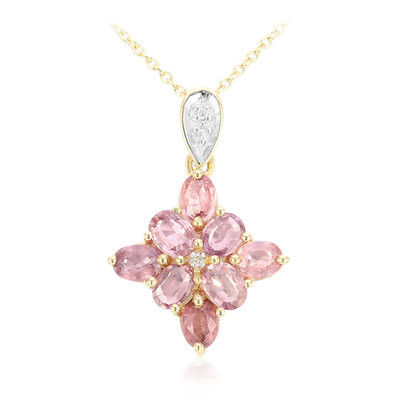 Collier en or et Saphir Padparadscha non chauffé (AMAYANI)