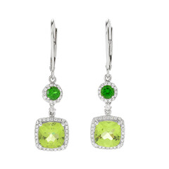 Boucles d'oreilles en argent et Péridot