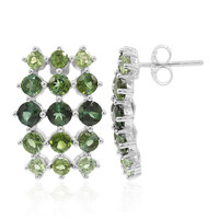 Boucles d'oreilles en argent et Tourmaline verte