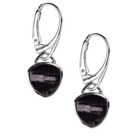 Boucles d'oreilles en argent et Hypersthène