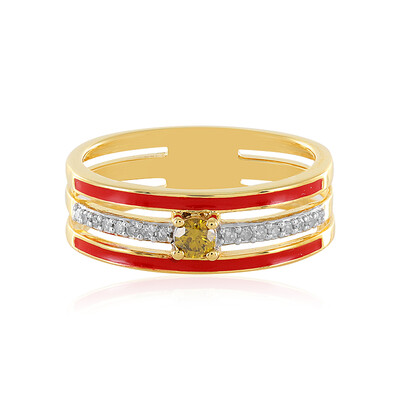 Bague en argent et Diamant jaune I4