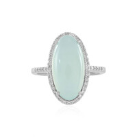 Bague en argent et Calcédoine d'eau