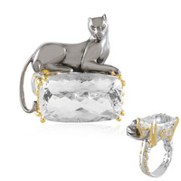 Bague en argent et Quartz blanc (Gems en Vogue)